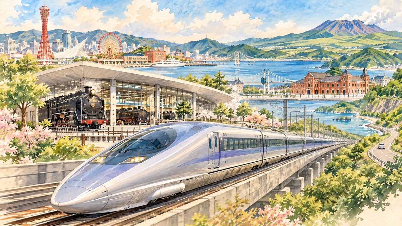 日本關西九州自由行 旅人手帳封面水彩主視覺